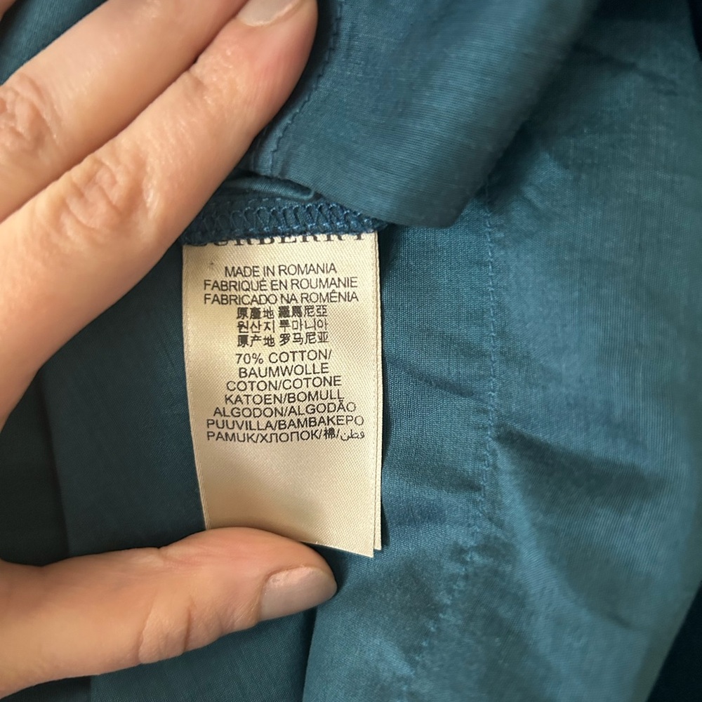 Burberry Brit Teal Scoop-Neck Button Blouse (Size M) - Picture 10 of 10